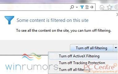 IE9 ActiveX filtering