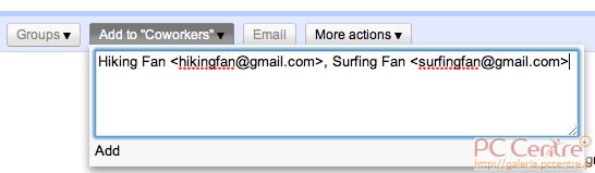 Grupowanie kontaktów w Gmailu